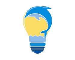 Jumping dolphin in the light bulb shape vector