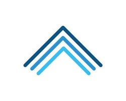 Simple abstract three mountain with blue line vector