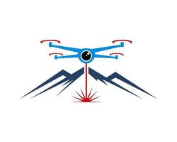 Blue drone and mountain scene vector