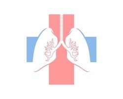 Lung inside the medical symbol vector
