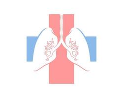 Lung inside the medical symbol vector