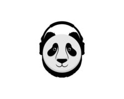 Panda head with headphone illustration vector