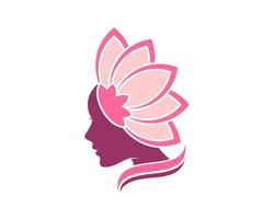 Beautiful woman with lotus crown vector