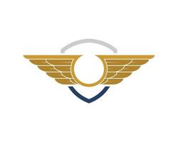Simple shield with abstract spread wings vector