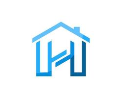 Simple house with H letter initial inside vector