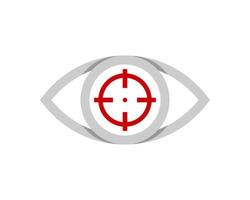 Eye shape with sniper symbol inside vector