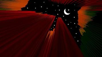 Night hill and moon Abstract Background vector