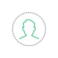 Facial Recognition Icon. Search and Identification of Face. Biometric Facial Scanning Process Line Icon. Vector illustration