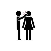 Spousal Abuse Icon. Domestic Family Violence and Discrimination Woman. Humiliation, Conflict, Quarrel and Hate concept. Vector illustration