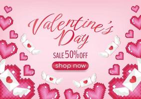 valentine's day sale promotion banner vector