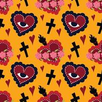 sacred heart seamless pattern colorful wallpaper vector