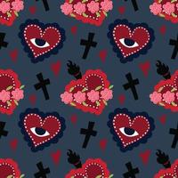 sacred heart seamless pattern design vector