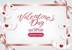 valentine's day sale promotion cute banner vector