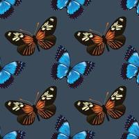 florals and butterflies seamless pattern colorful design vector