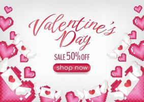 valentine's day sale promotion cute banner design vector