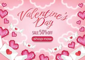 valentine's day sale promotion banner art vector