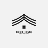 Book house and abstract logo concept for the company, corporate, foundation, business, library, startup, and enterprise. vector