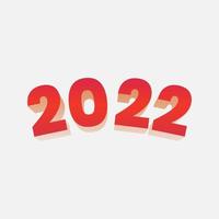 3d numbers 2022. Modern 3d graphic geometric background vector