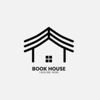 casa de libros y concepto de logotipo abstracto para la empresa, corporación, fundación, negocio, biblioteca, puesta en marcha y empresa. vector
