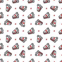 Seamless pattern with Cupcakes with hearts. Vector illustration. Design for Valentines Day