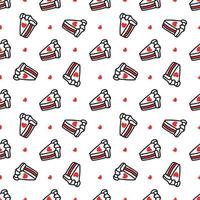 Seamless pattern with Cupcakes with hearts. Vector illustration. Design for Valentines Day