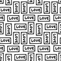 Seamless pattern with a sign with the inscription love. Vector illustration. Design for Valentines day