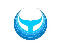 Simple beach wave with whale tail inside vector