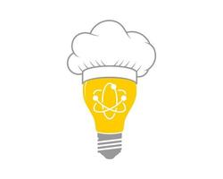 Light bulb chef idea with science logo inside vector