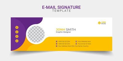 Modern email signature business creative footer template design. vector