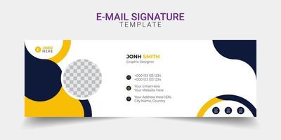 Modern email signature business creative footer template design. vector