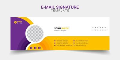 Modern email signature business creative footer template design. vector