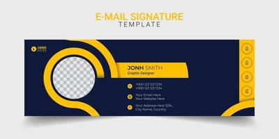 Modern email signature business creative footer template design. vector