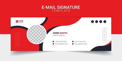 Diseño de plantilla creativa de pie de página de firma de correo electrónico empresarial moderno. vector