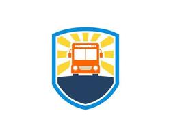 Protection shield with shinning bus inside vector
