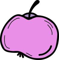 Apple. Vector illustration in hand colored doodle style