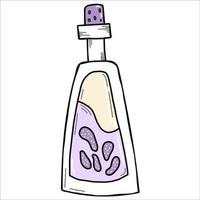 Magic Potion Bottle. Vector illustration. Hand doodle drawing