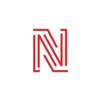 initial N letter logo icon with grid line logo icon vector design illustration