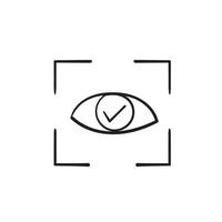 hand drawn doodle eye security access illustration vector