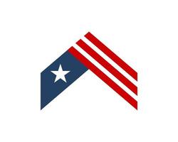 House rooftop with american star and stripe vector