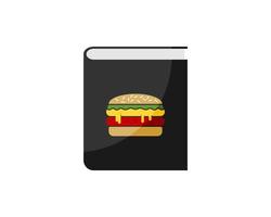 libro de receta con deliciosa hamburguesa en el interior vector
