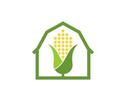 Simple barn with abstract corn inside vector