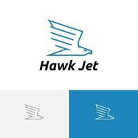 Fast Hawk Jet Eagle Falcon Flying Bird Monoline Logo Template vector