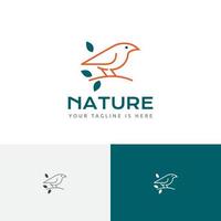 Cute Sparrow Little Bird Nature Freedom Peace Line Logo vector