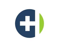 Circle shape with health cross inside vector