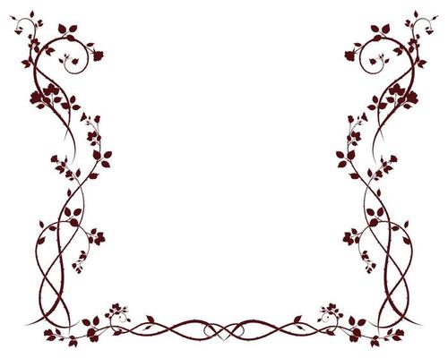 Frame ornament patterns rose vine and flowers new