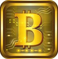 Bitcoin gold button with Futuristic technology background vector