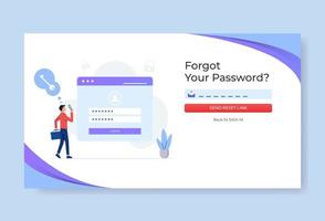 Man forgetting his password illustration. This design can be used for websites, landing pages, UI, mobile applications, posters, banners vector