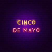 Cinco de Mayo Neon Text vector