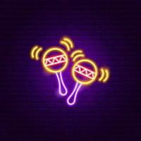 Maracas Music Neon Sign vector