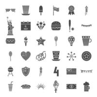 4 July Solid Web Icons vector